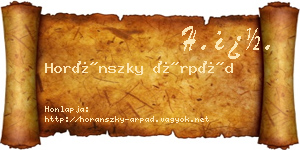 Horánszky Árpád névjegykártya