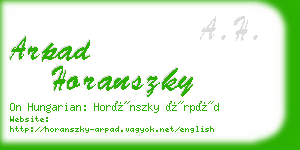 arpad horanszky business card
